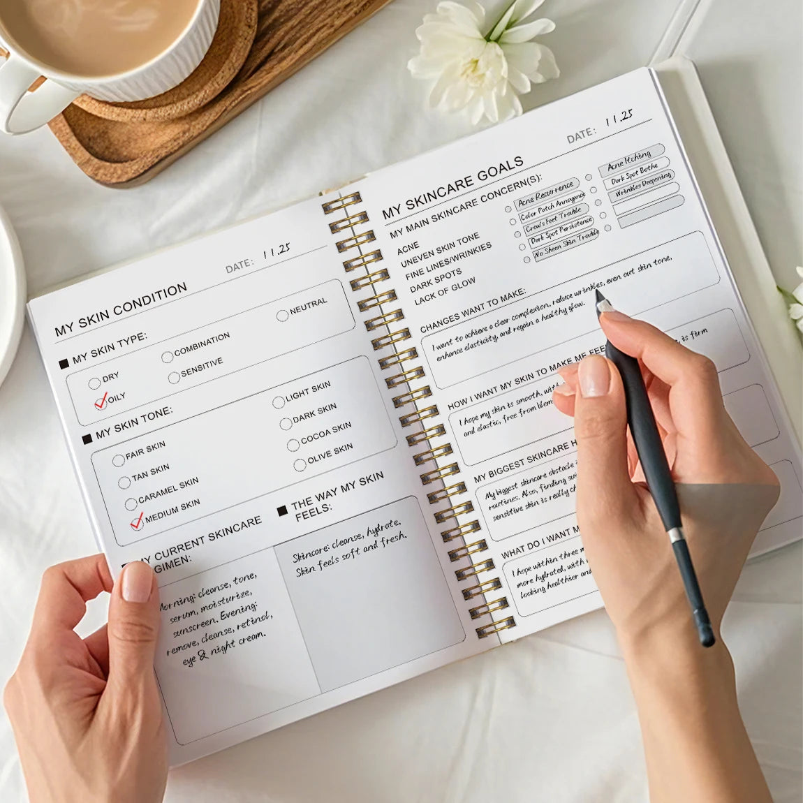 Aura Skincare Journal | A5 Daily Routine Tracker for Women and Teens 2