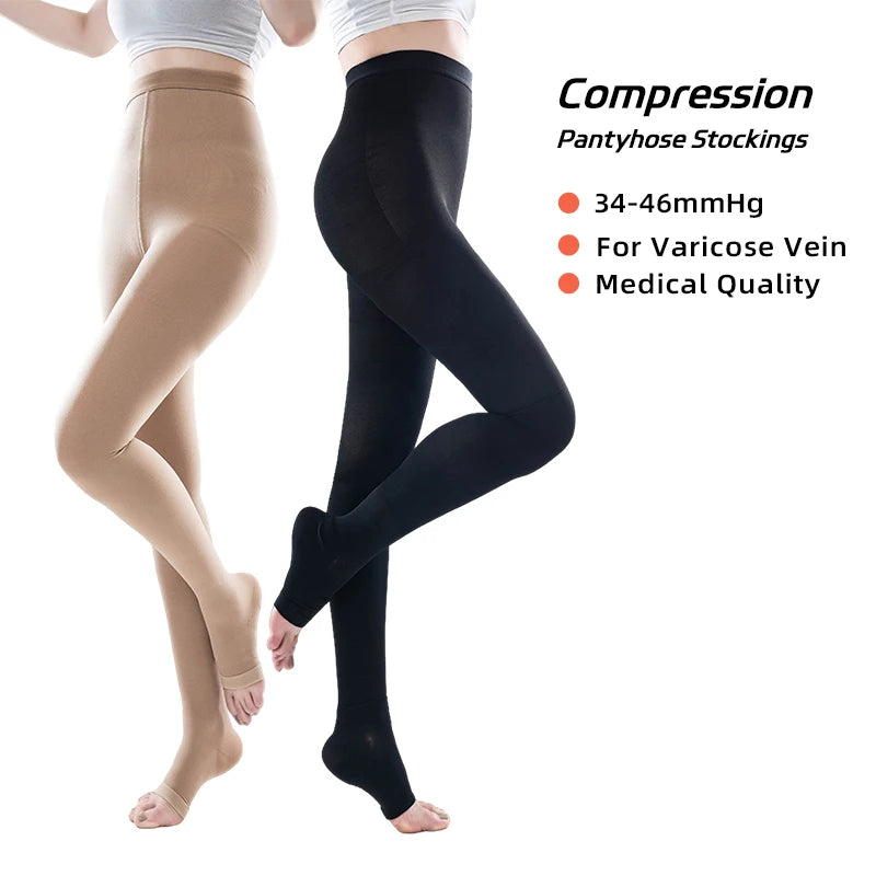 Luxe Compression Stockings for Women | Open Toe, 34-46mmHg, Plus Size 0