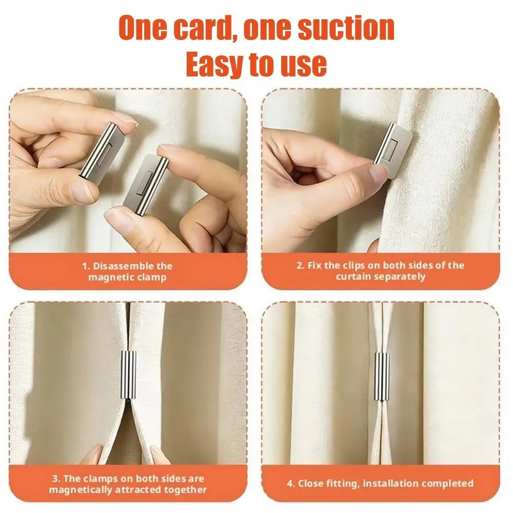 MagiClip Curtain Fasteners | Premium Metal, Powerful Magnetic Hold 1