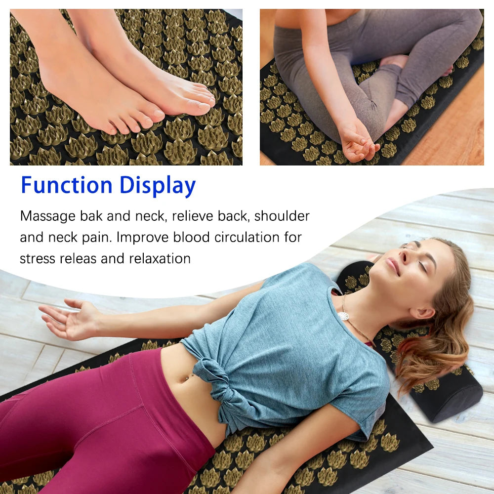 Sensi Acupressure Mat | Cotton & PVC Massage Cushion for Muscle Relief and Relaxation 4