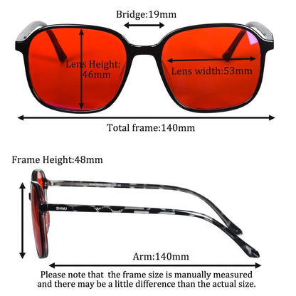 Sleek Y2K Glasses | Blue Light Blocking, Red & Orange Lenses 1