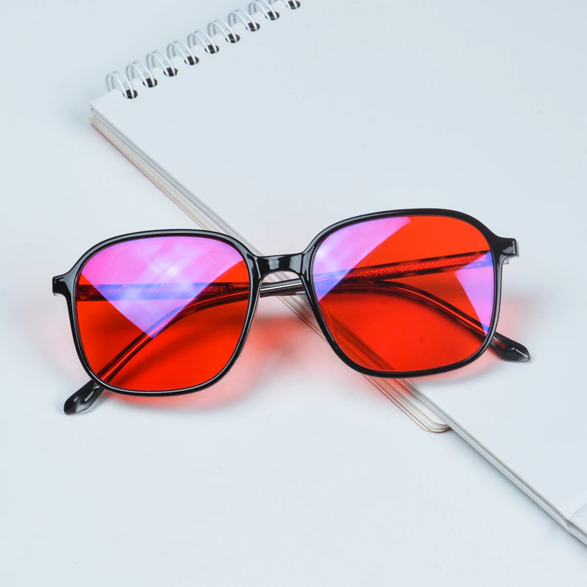 Sleek Y2K Glasses | Blue Light Blocking, Red & Orange Lenses 2