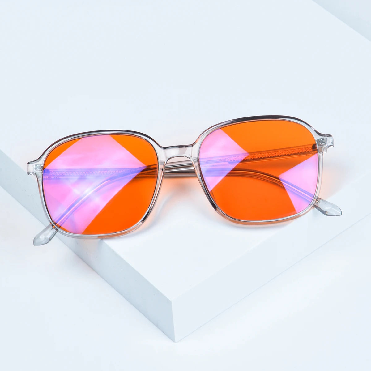 Sleek Y2K Glasses | Blue Light Blocking, Red & Orange Lenses 5