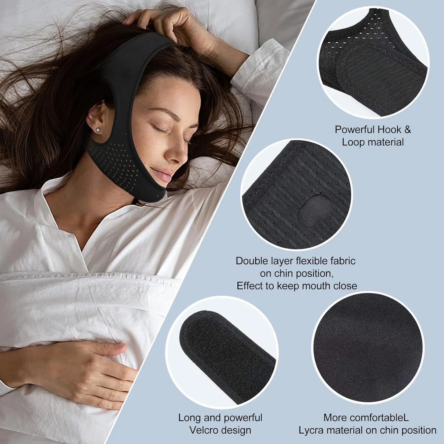Snooze Chin Strap | Breathable Anti-Snoring Solution for Sleeping 5