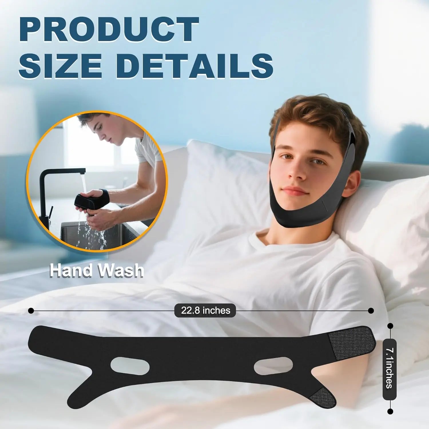 Snooze Chin Strap for Snoring | Adjustable, High Elasticity, Hypoallergenic 4